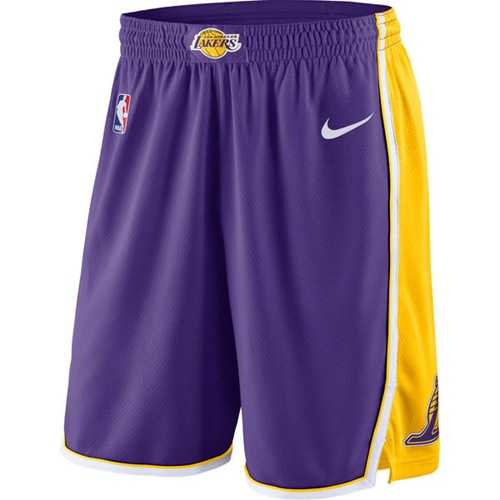 Men's Los Angeles Lakers Nike Purple Statement Swingman Basketball Shorts